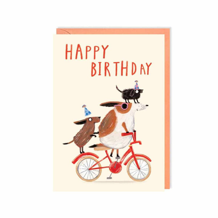 Kaart Dogs Birthday Bike