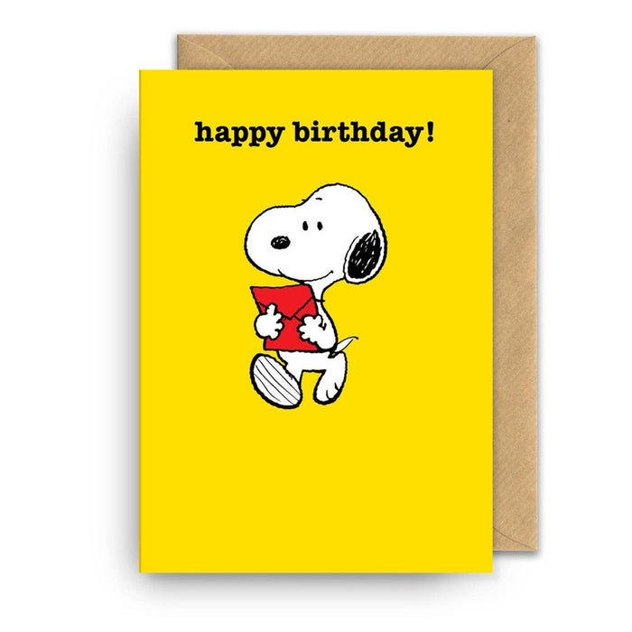 Carte Joyeux anniversaire! Enveloppe Snoopy