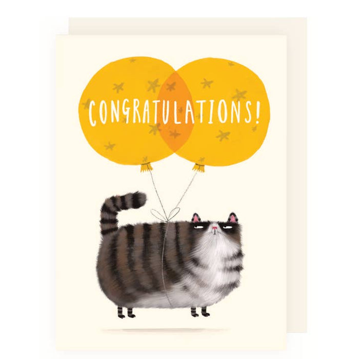 Kaart Congratulations | Cat Balloon