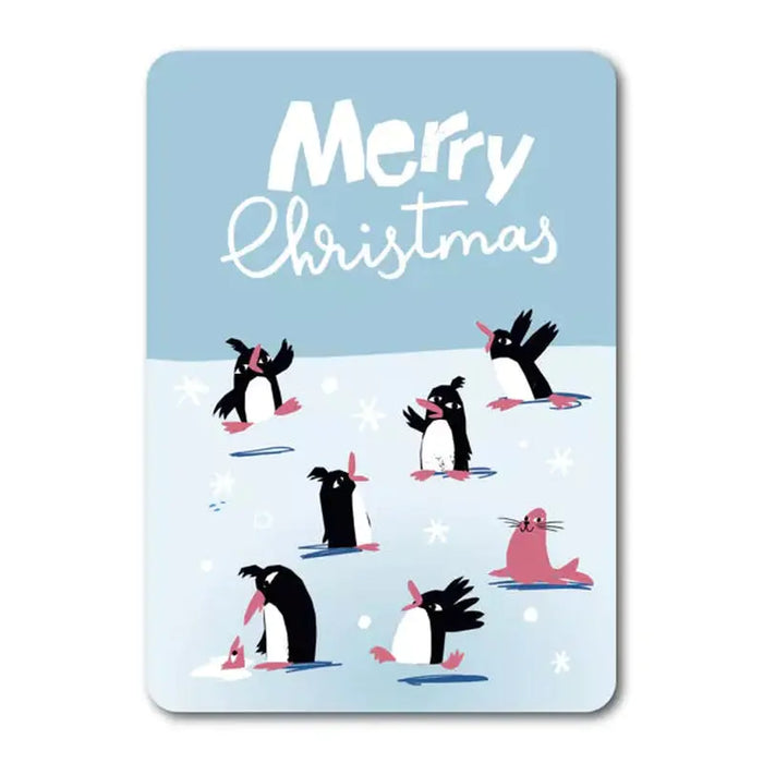 Kaart Merry Christmas | Pinguins