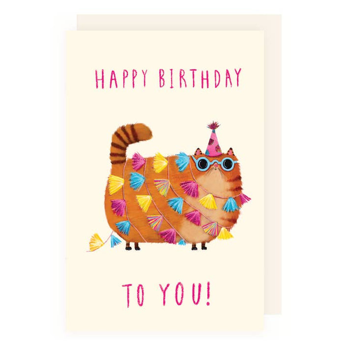 Carte joyeux anniversaire chat