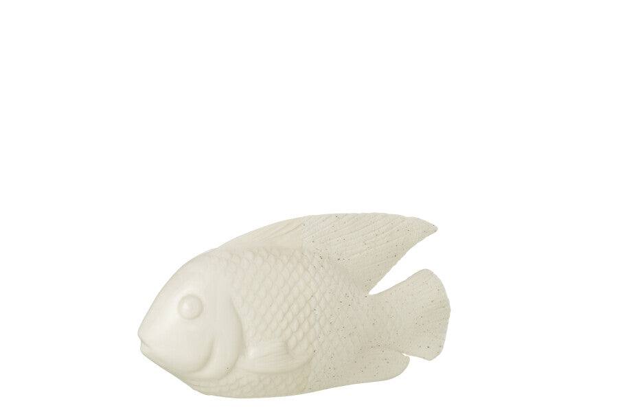 Fish déco porcelaine beige