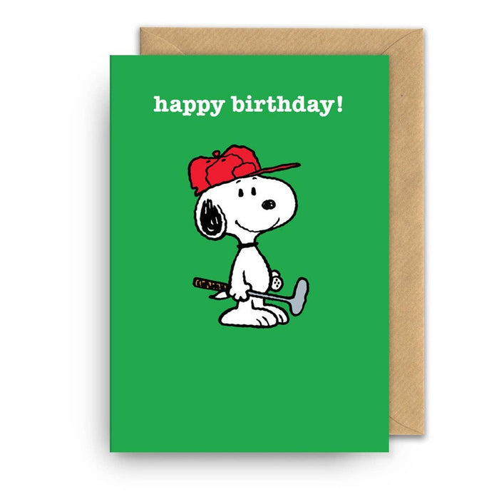 Kaart Happy Birthday! Golf Snoopy