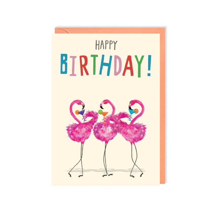 Carte Joyeux anniversaire | Flamants