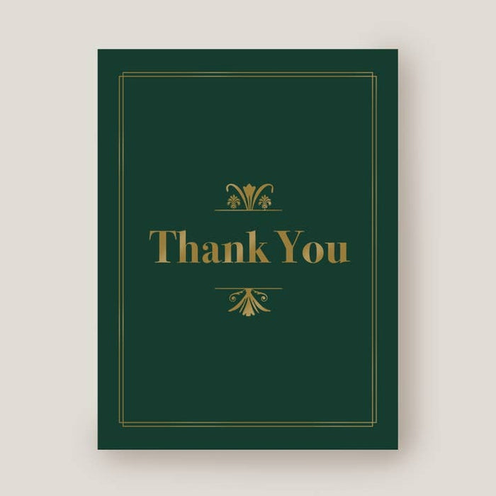 Kaart Thank You | Groen-Goud | Met Envelop