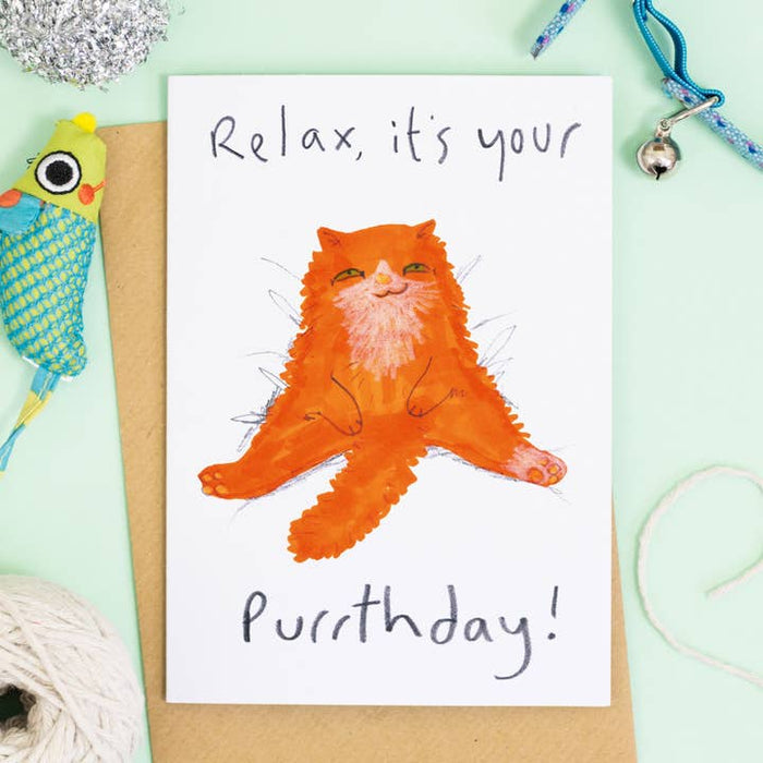 Kaart Relax, It's Your Purrthday