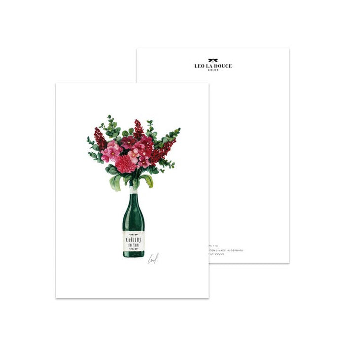 La carte postale vous applaudit Bouquet floral | Une enveloppe