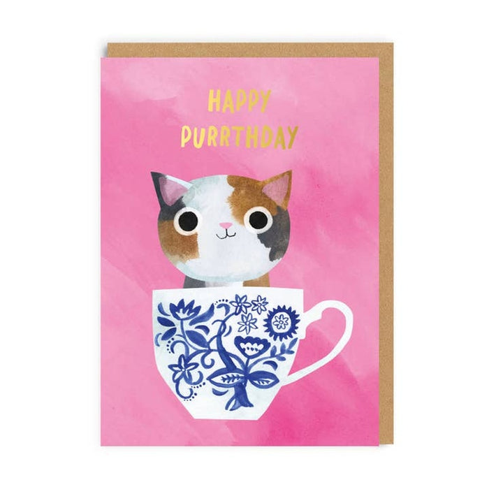 Kaart Pin Teacup Cat