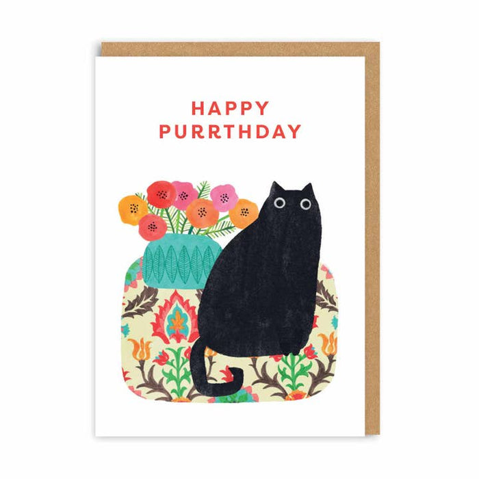 Kaart Happy Purrthday | Black Cat