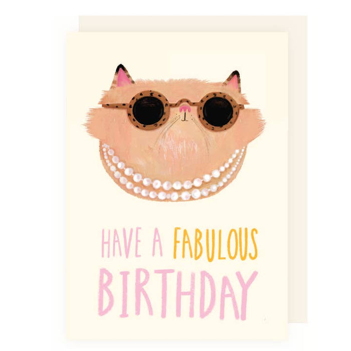 Kaart Fabulous Cat Birthday