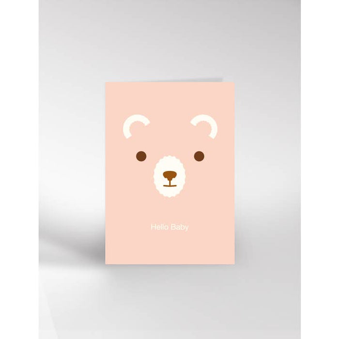 Carte bébé ours rose