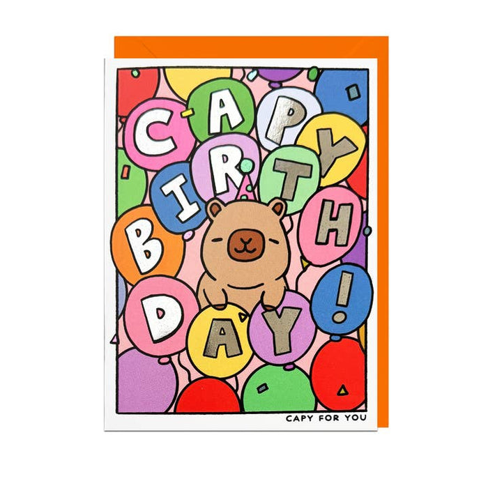 Carte les ballons d'anniversaire capy